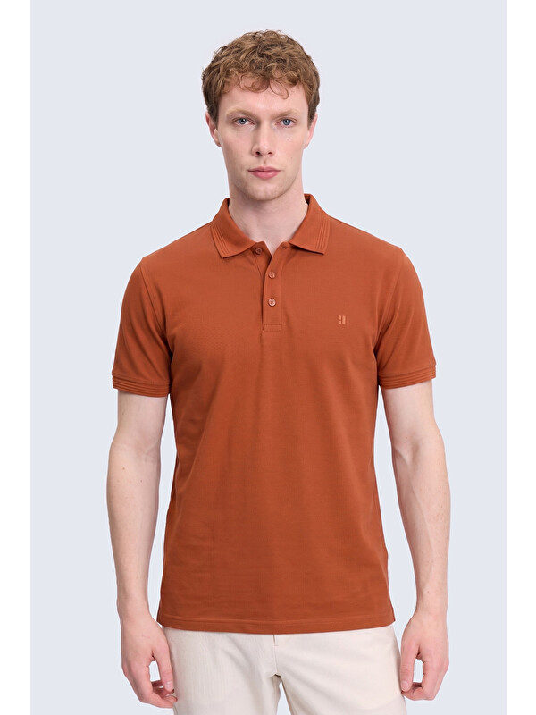 Hatemoğlu Turuncu Regular Fit Polo Yaka 100% Pamuk Tişört