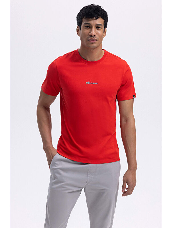 Ellesse % 100 Pamuk Baskılı Regular Fit Bisiklet Yaka T Shirt EM462-RD