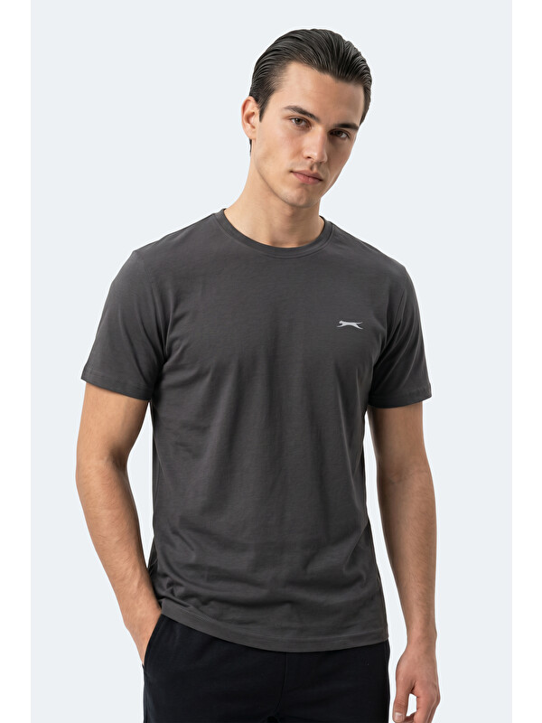 SLAZENGER KEANU Erkek Koyu Gri Tişört