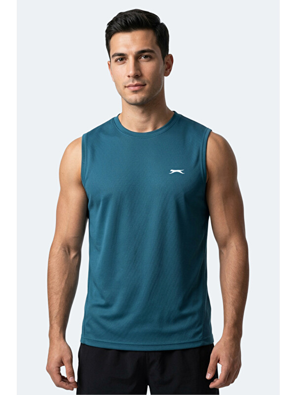 SLAZENGER HAZZAR I Erkek Kolsuz Petrol Tişört
