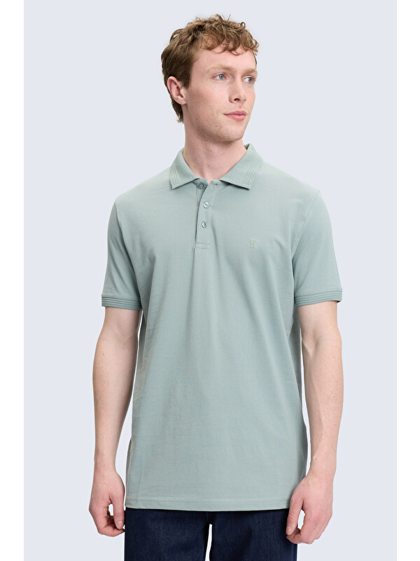 Hatemoğlu Yeşil Regular Fit Polo Yaka 100% Pamuk Tişört