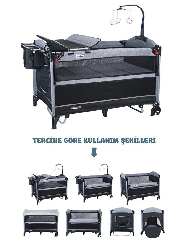 TOMMYBABY TEDY Anne Yanı Oyun Parkı Beşik 70x110