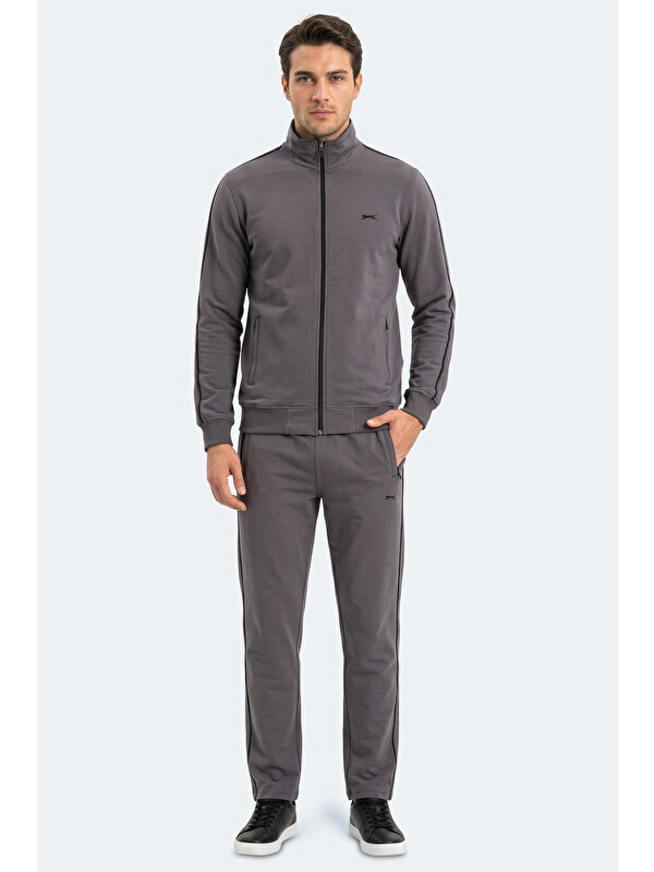 SLAZENGER BLOWBACK Erkek Slim Fit Koyu Gri Eşofman Takımı