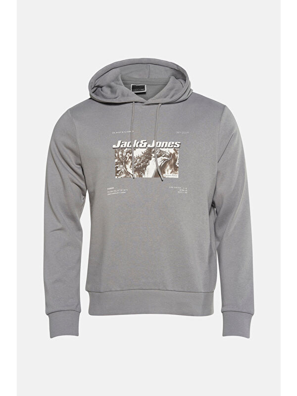 Jack & Jones Core Jcoboost Pamuklu Baskılı Kapüşon Yaka Sweat 12284474