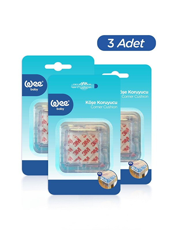 WEE BABY Vidasız Bebek Köşe Koruyucu 4'lü (4x3 12 Adet)