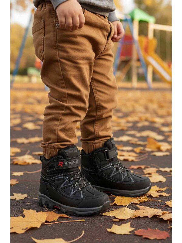 Siyah Polarlı Kaymaz Çocuk Outdoor Bot 2301 F - Görsel 4