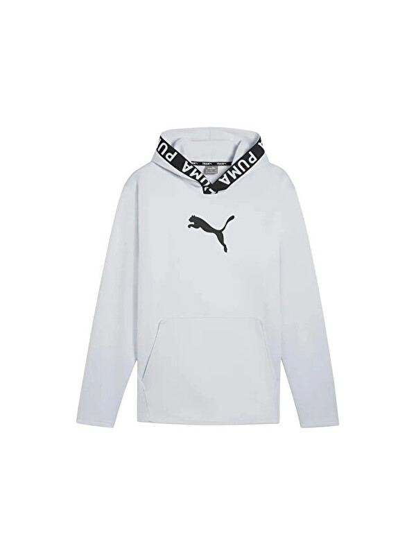 Puma Train Pwr Fleece Hoodie Erkek Antrenman Sweatshirts 52089399 Gri