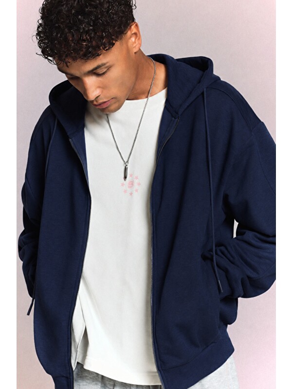 Tarz Cool Erkek 3 İplik Şardonlu Regular Fermuarlı Kapüşonlu Sweatshirt – Kalın Kışlık Hoodie
