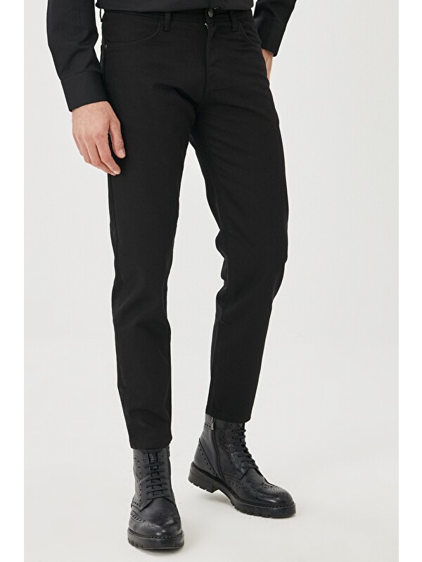 Altınyıldız Classics Erkek Siyah Regular Fit Geniş Kesim Denim Jean Pantolon