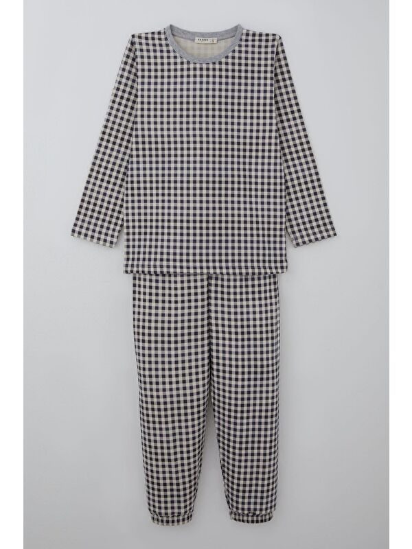 Breeze Erkek Çocuk Pijama Takımı Ekose Desenli Karışık Renk (4-8 Yaş)