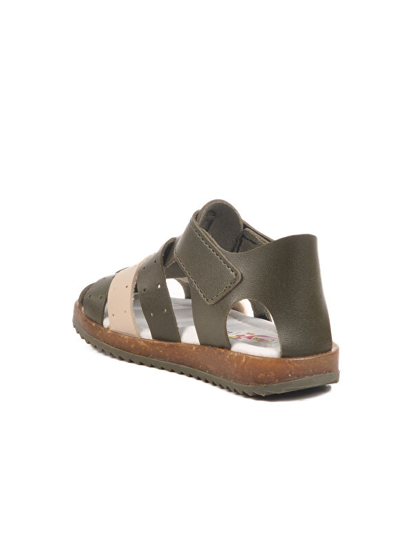 Haki Bej Cırtlı Hafif Unisex Çocuk Sandalet 17370 B - Görsel 5