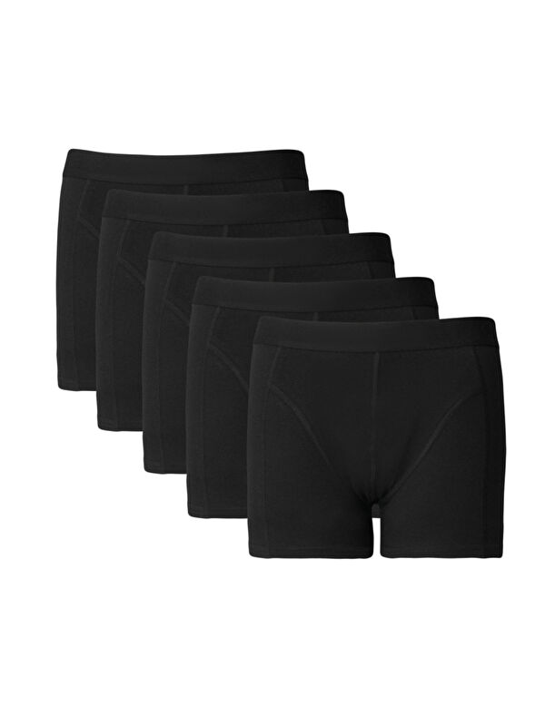 AC&Co / Altınyıldız Classics Erkek Siyah Premium Pamuklu 5'li Paket Esnek Boxer