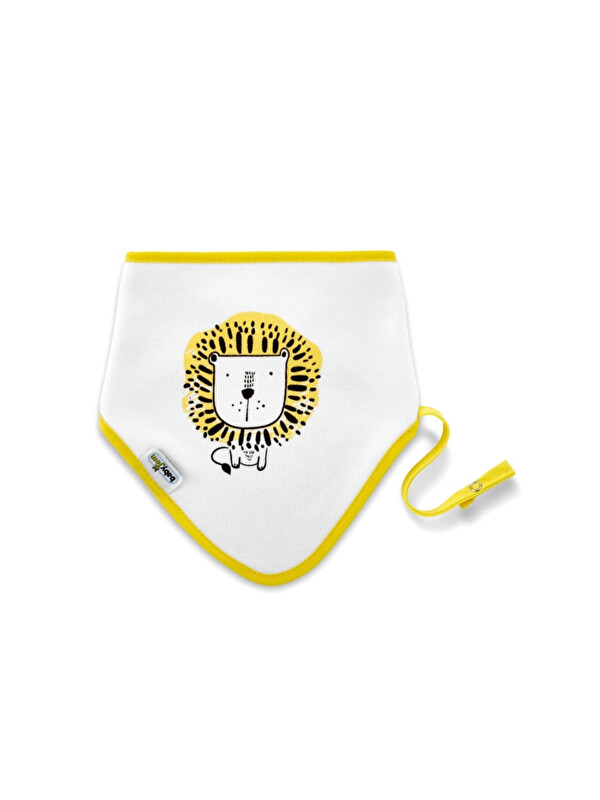Babyjem Fular Önlük Emzik Tutacaklı Ekru Aslan