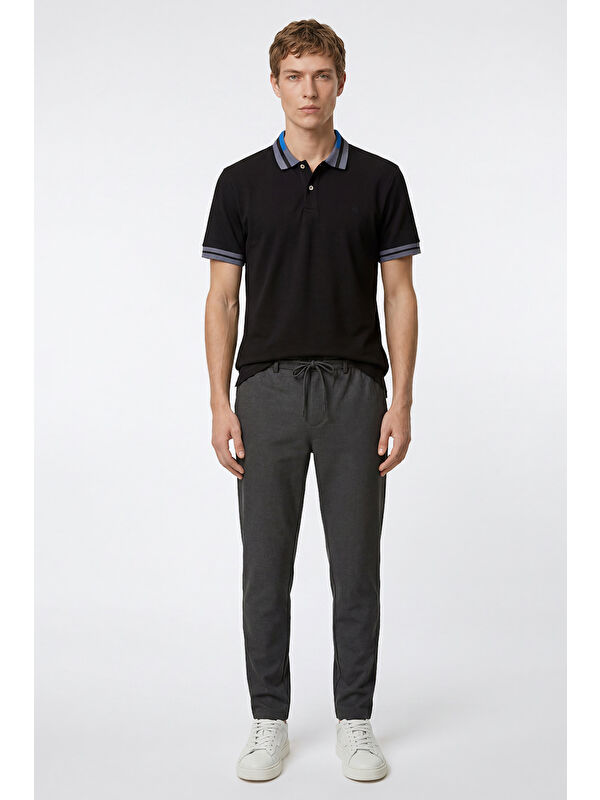 Altınyıldız Classics Erkek Antrasit Jogger Slim Fit Dar Kesim Yan Cepli Beli Bağlamalı Pantolon