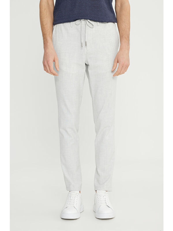 Altınyıldız Classics Erkek Taş Slim Fit Dar Kesim Beli Bağlamalı Yan Cepli Esnek Pantolon