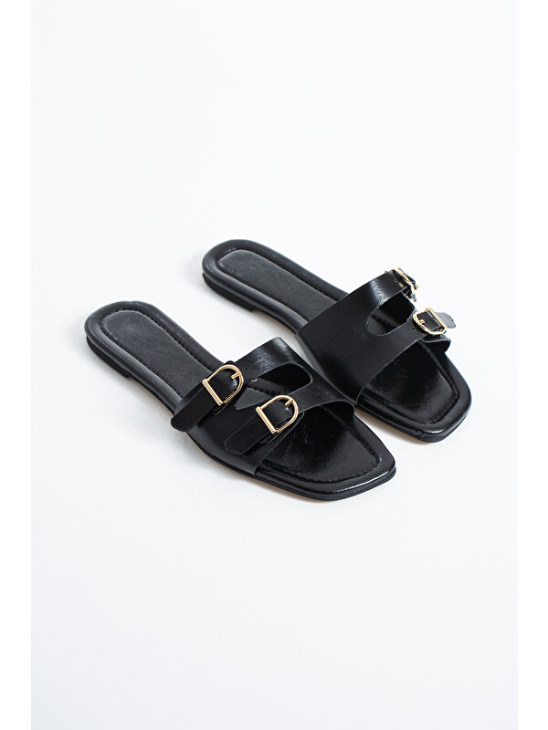 DUXAL SHOES Litzy Kadın Çift Tokalı Günlük Rahat Terlik