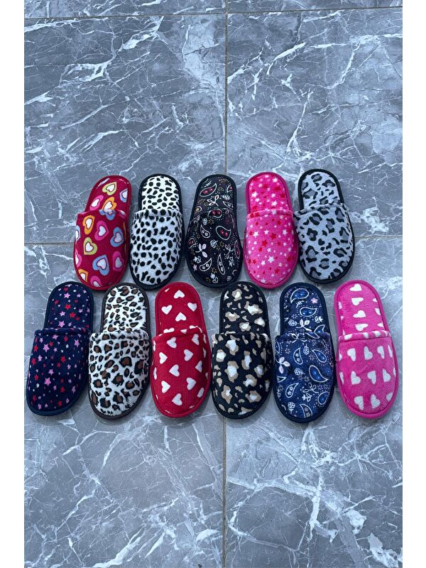 Çanak 5'li Paket Kapalı Kadın Terlik Ev Terliği - Görsel 6