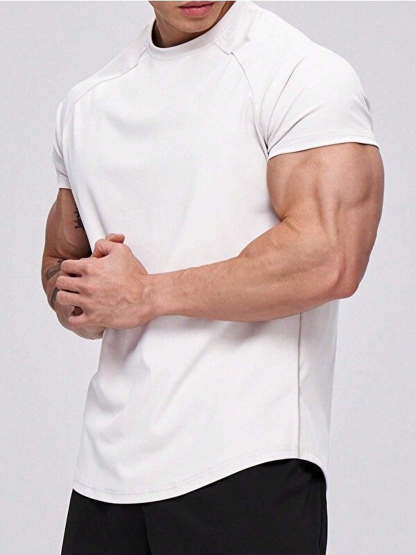 Genius Store Erkek Spor Tişört Running Sports Gym Reglan Oval Kesim Penye Tişört OVALTişört