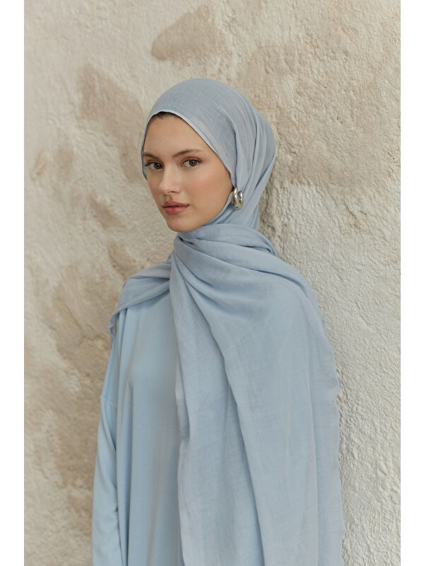 QEF Soft Line Pamuk Şal Açık Mavi