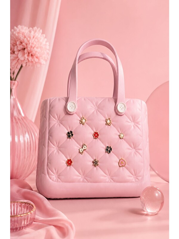 Muggo MARİNE Büyük Boy Baklava Desenli EVA Plaj ve Havuz Çantası