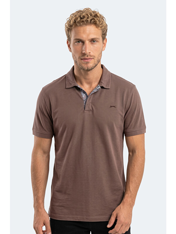 SLAZENGER ZODIACS Erkek Polo Yaka Kahve Tişört