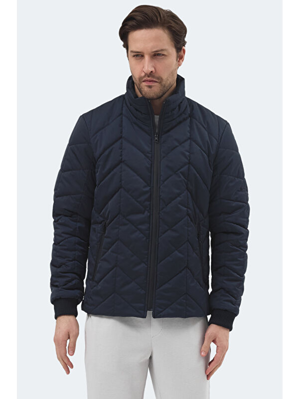 SLAZENGER BEAST Erkek Dik Yaka Fermuarlı Lacivert Mont & Kaban