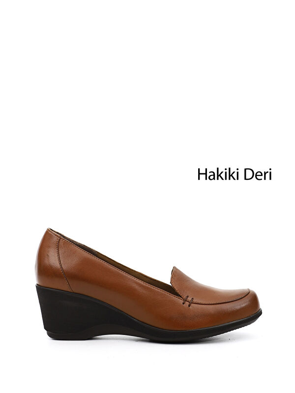 GÖNDERİ(R) Kadın KAHVERENGİ-TABA Dolgu Taban Hakiki Deri Ayakkabı