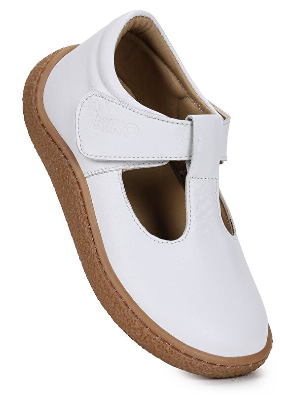 Kiko Kids Beyaz Kiko Kids Lija %100 Deri Günlük Kız Çocuk Babet Ayakkabı