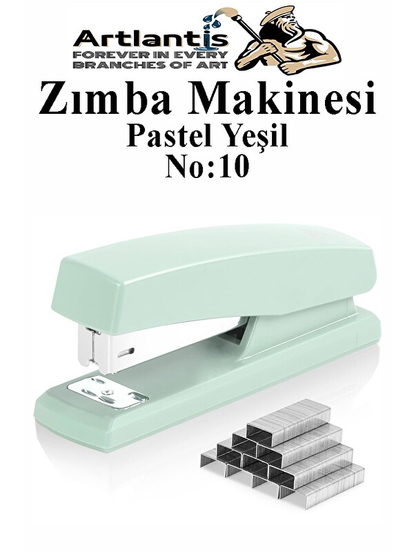 Artlantis Zımba Makinesi No:10 1 Adet Pastel Renkler Küçük Zımba Makinası ve Teli 15 20 Sayfa Ofis Büro Okul Ö