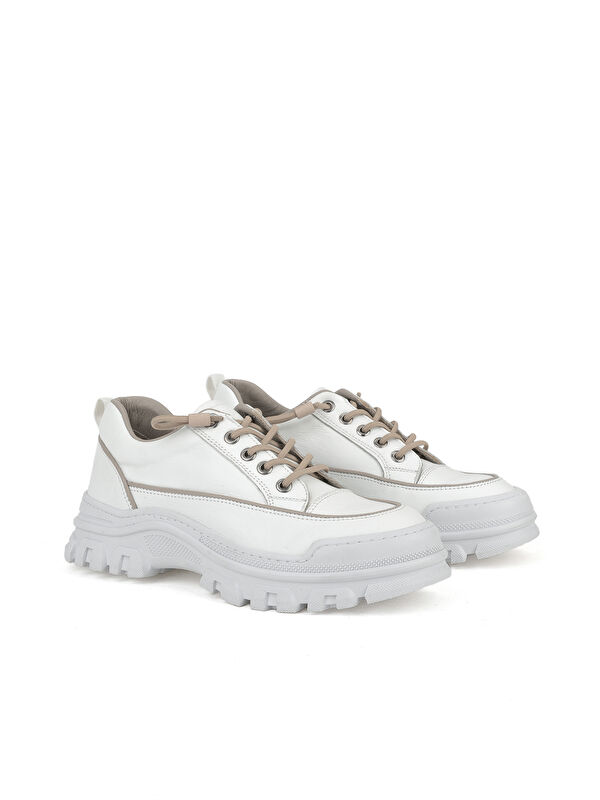 Kadın Hakiki Deri Ayakkabı 153387Z200 Beyaz - Görsel 3