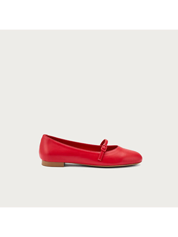 Frau Kadın Babet 70P5 Leather Ballet Flats With Strap