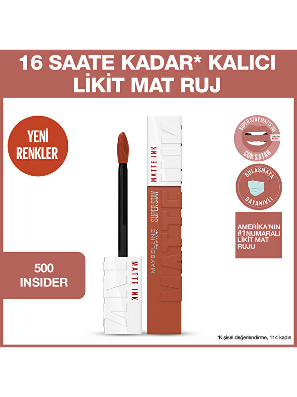 Maybelline New York Super Stay Matte Ink Likit Mat Ruj - 500 Insider