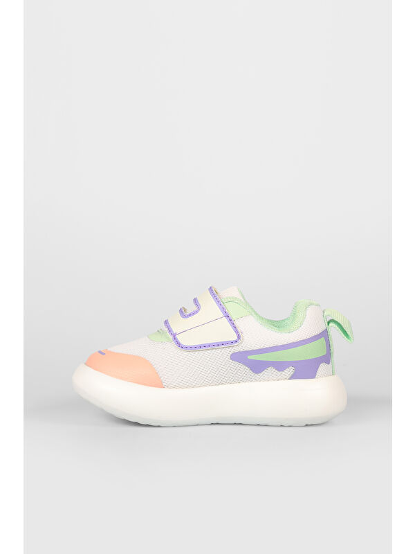 Melodic Işıklı Kız Okul Öncesi Beyaz/Lila Sneaker - Görsel 3