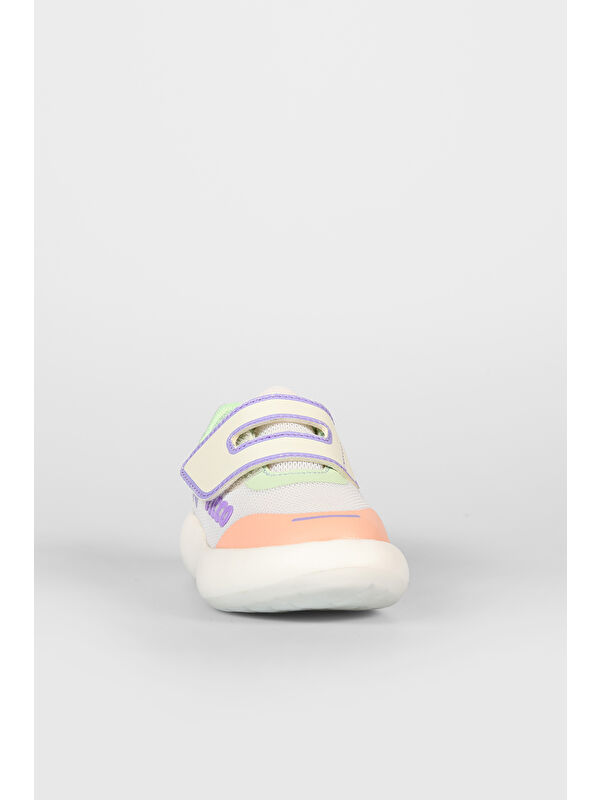 Melodic Işıklı Kız Okul Öncesi Beyaz/Lila Sneaker - Görsel 4