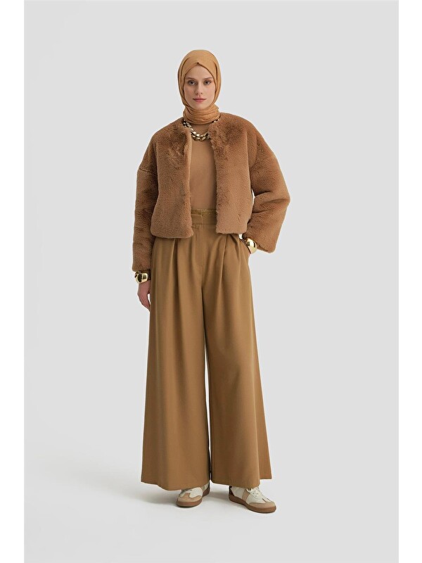 ARMİNE Pileli Pantolon Etek 24K2709 Camel