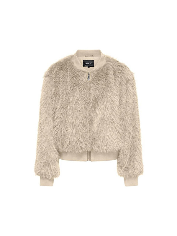 Only Onlmanny Regular Fit Kolej Yaka Yumuşak Tüylü Kadın Mont 15322405