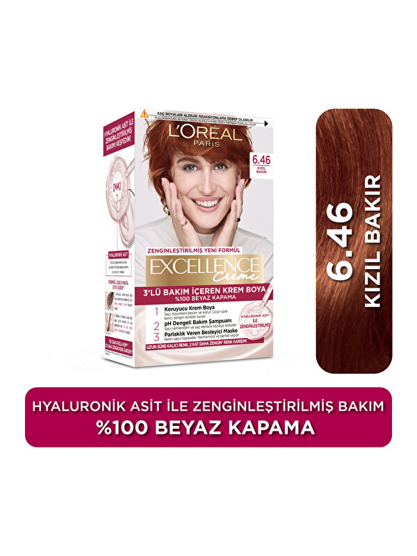 L'Oreal Paris L’Oréal Paris Excellence Creme 6.46 Kızıl Bakır Saç Boyası