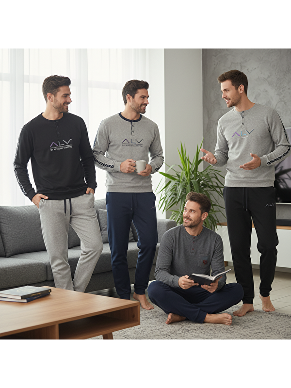 Bonbon Erkek Pamuklu Bohçalık Ve Çeyizlik 4 Adet 2'Li Pijama Takımı Bb2484