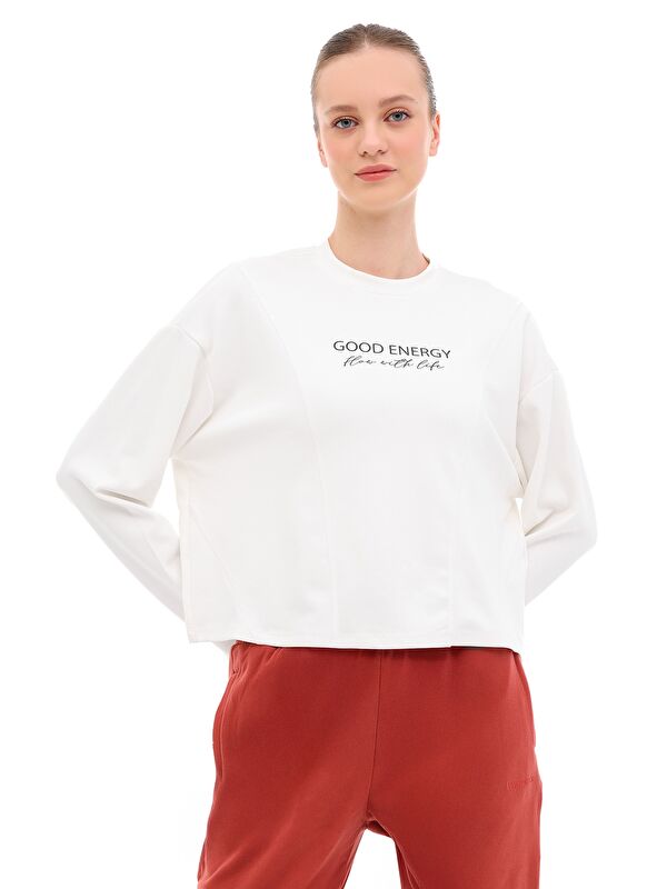Lumberjack WL 16ABER YOG2-8 5PR Ekru Kadın Sweatshirt