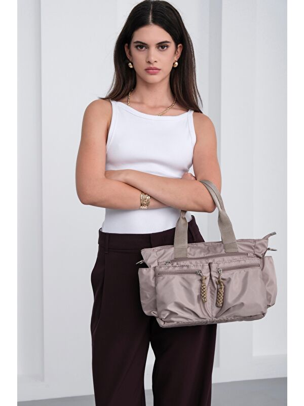 Shulebags Bones Çok Gözlü El Ve Omuz Çantası Vizon