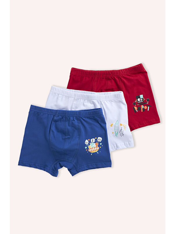 Panço Erkek Çocuk Racing Desenli 3'lü Boxer - İç Giyim