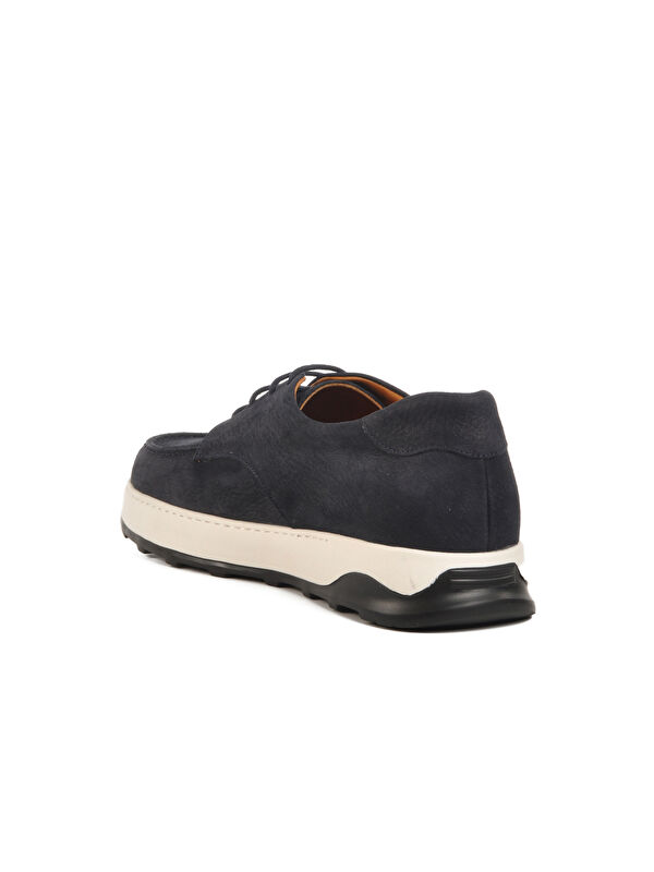 Lacivert Nubuk Hakiki Deri Erkek Casual Ayakkabı Premium 8212 M - Görsel 5