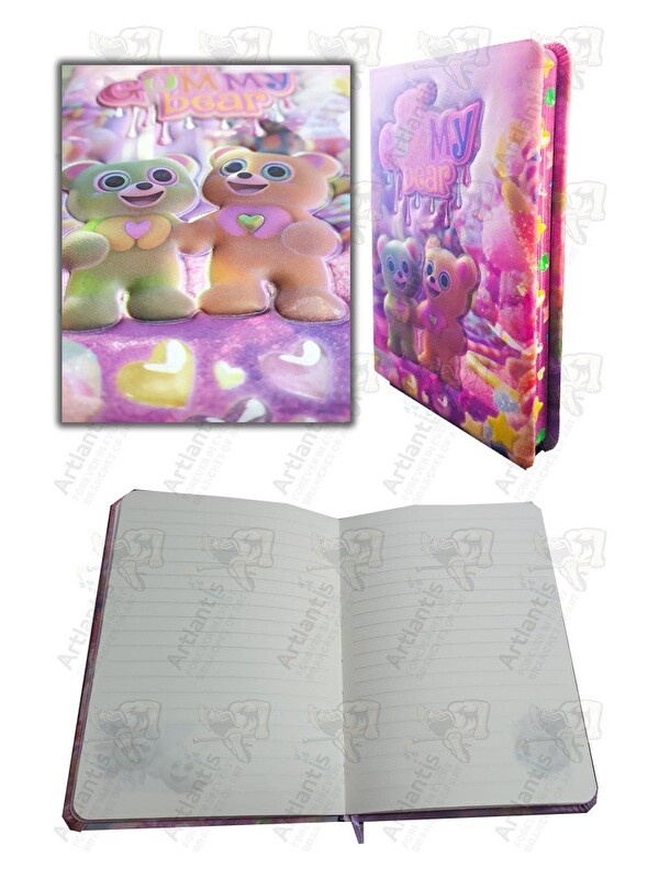 Artlantis Kokulu Not Defteri 1 Adet Puffy Cute 13x18cm 96 Yaprak Çizgili Pofuduk Defter Kız Hediye Defter