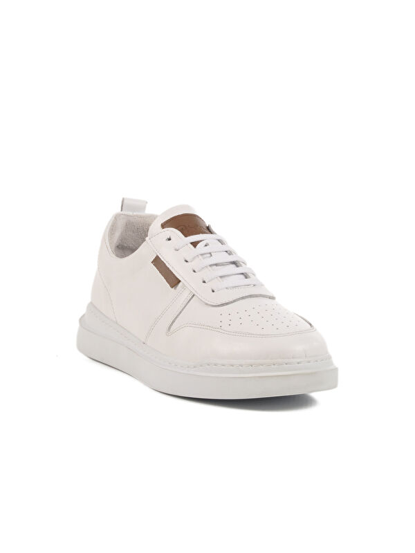 Beyaz Hakiki Deri Erkek Sneaker Premium 412 M - Görsel 4
