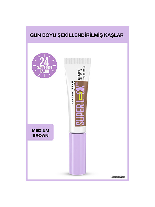 Maybelline New York Super Lock Brow Glue Kaş Sabitleyici Maskara - Medium Brown