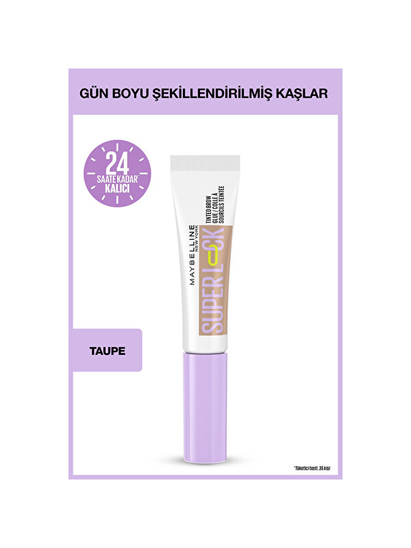 Maybelline New York Super Lock Brow Glue Kaş Sabitleyici Maskara - Taupe