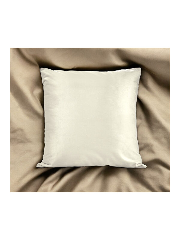 Asdiva Malcolm Kadife Dokulu Krem Kırlent Kılıfı-60x60