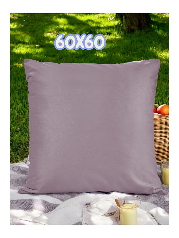 Asdiva Malcolm Kadife Dokulu Pudra Pembe Kırlent Kılıfı-60x60