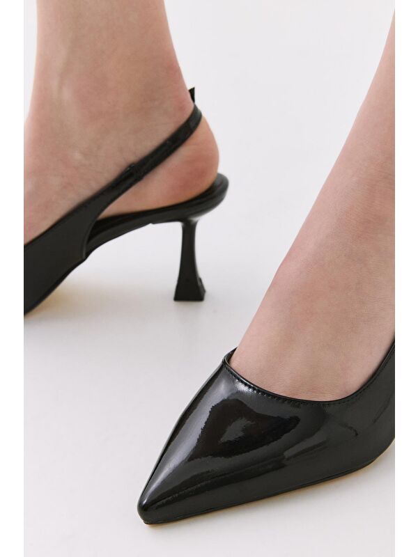 Kadın Siyah Ayarlanabilir Tokalı Stiletto - Görsel 4