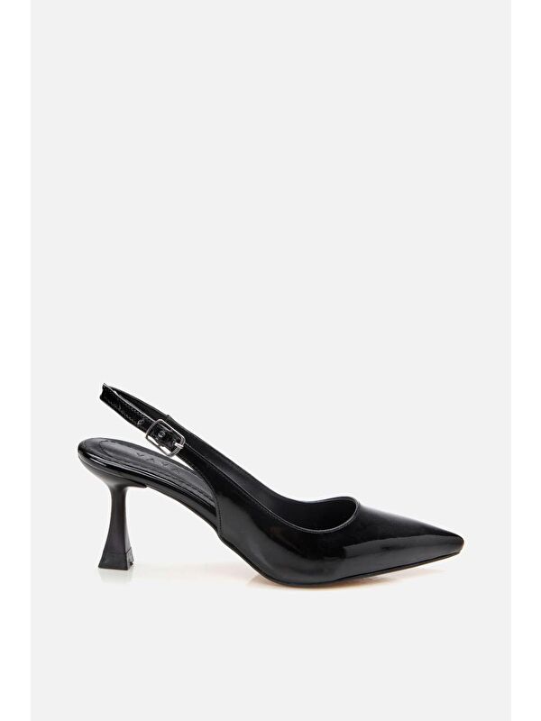 Kadın Siyah Ayarlanabilir Tokalı Stiletto - Görsel 5